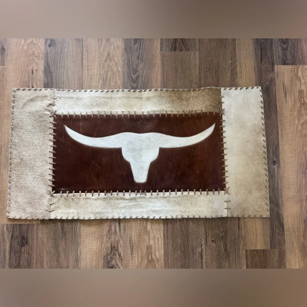 Rustic Cowhide Table Runner